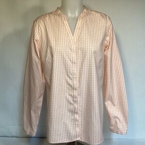 L.L. Bean Wrinkle Free button down Checked Cotton Shirt Womens size Medium